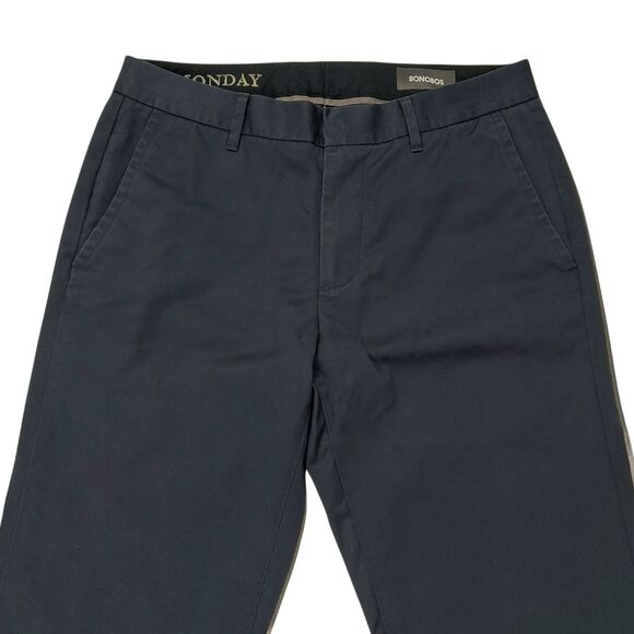 Bonobos Weekday Warrior Pants Monday Mens 30x32 Navy Slim Straight Flat Front - Picture 2 of 11